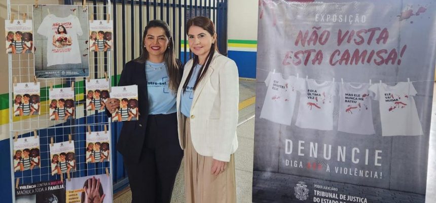 “Foi a última vez”; “A culpa é sua”; “Isso é coisa da sua cabeça”; “Você só é o que é hoje por minha causa”; “Não conta pra ninguém ou te mato”. Os enunciados, que estão entre os sinais mais comuns da prática da violência contra a mulher, ilustram camisetas colocadas na exposição “Não vista esta camisa. Denuncie!”, do Tribunal de Justiça do Amazonas (TJAM) e promovida no Centro Educacional de “Tempo Integral (Ceti) Tarcila Prado de Negreiros Mendes”, em Humaitá, no Sul do Amazonas, durante a realização da Semana Nacional do Registro Civil, o “Registre-se!”, nos dias 15 e 16 deste mês, no município.